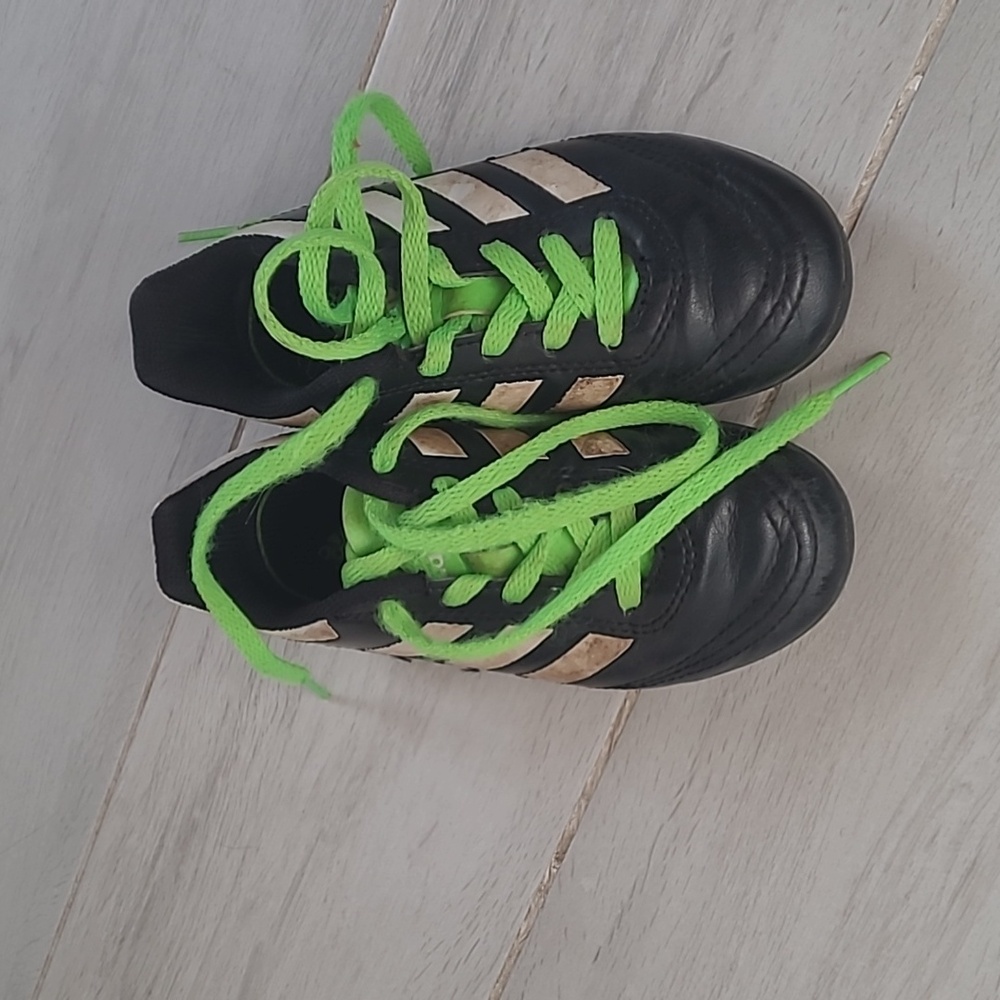 Adidas neon green and black soccer cleats